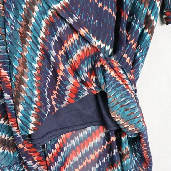 Cato Plus Size 22/24 Dress V-Neck Multicolor Formal Maxi Chevron Bead Detail - Picture 9 of 16